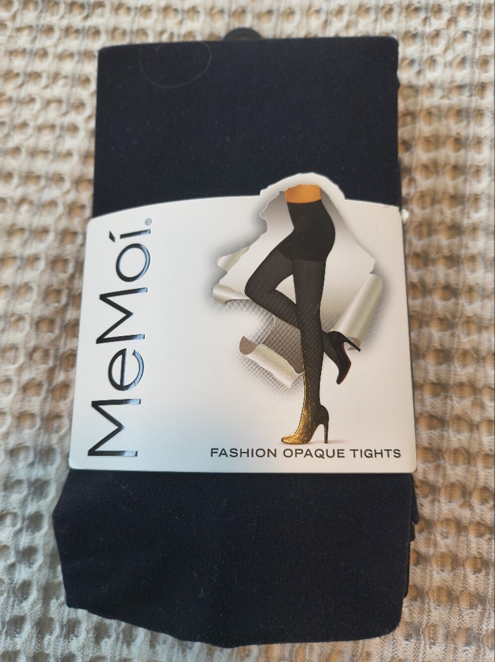 2 Pair MeMoi Women's Fashion Opaque Control Top Solid Black Tights Size Q1-Q2